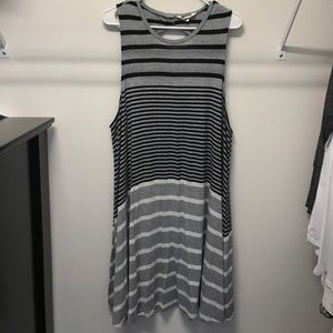 Multi-Striped cutout back dress